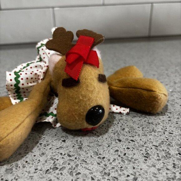 Vintage 90s Hallmark Rhonda From Rodney Reindeer Line Stuffed Animal Plush Toy - Picture 6 of 8